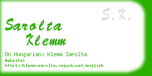 sarolta klemm business card